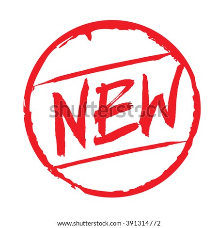 Red Circle Stamp and sign NEW. Vector Icon