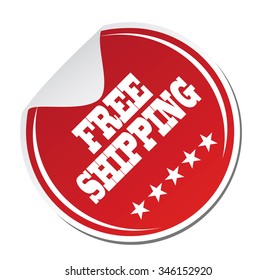 red circle sticker "free shipping"