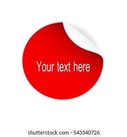 Red Circle Sticker On White Background Stock Vector (Royalty Free