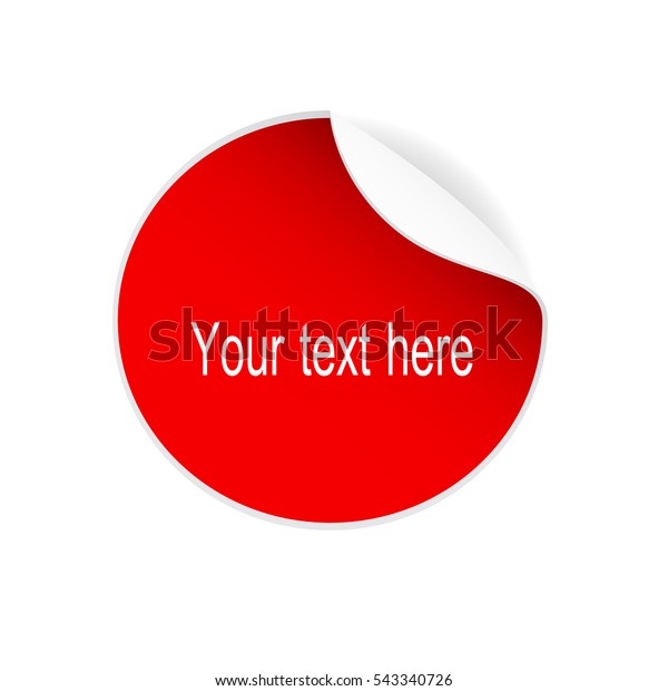 Red Circle Sticker On White Background Stock Vector (Royalty Free
