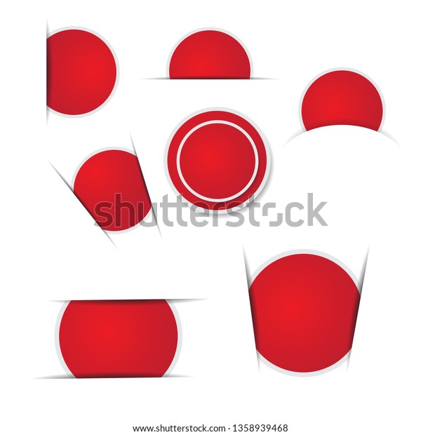 Red Circle Stickers On White Background Stock Vector (Royalty Free