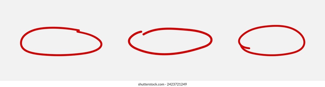 Red circle stroke. Marker pen