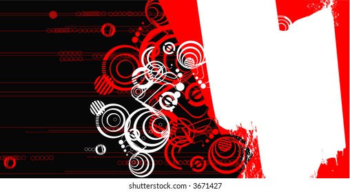 red circle system- abstract composition