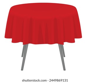 Red  circle tablecloth. vector illustration