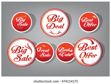 Red Circle Tag, Sticker Promotion Product 