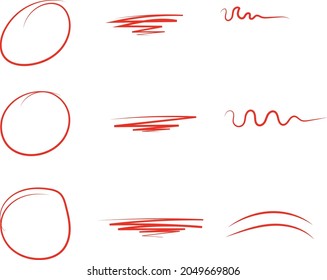 Red circle and underline made with a pen to highlight something