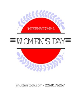 A red circle with a w women's day logo