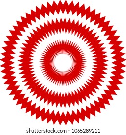 Red Circle of wave medal 3