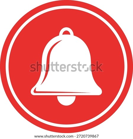 Red circle with white bell and white outline notification