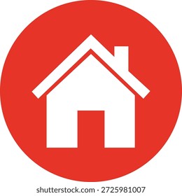 Círculo rojo con el símbolo de la casa blanca en el interior que representa ninguna vivienda o ninguna entrada a las áreas residenciales
