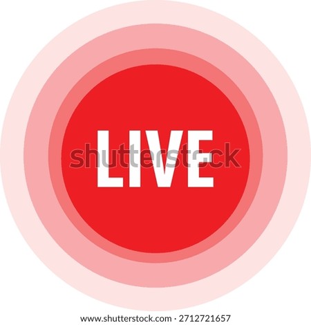 A red circle with the word live in white text on a pink gradient background isolated on transparent background