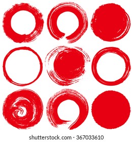 red circles. brush stroke.