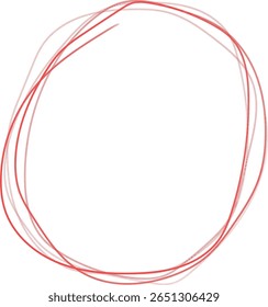 Red circles form a captivating abstract pattern, perfect for design elements, emphasizing movement and chaotic structure with a clean white backdrop.