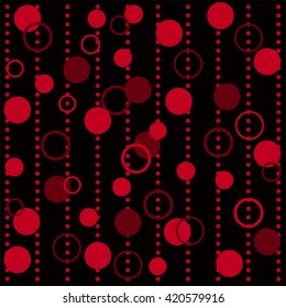 Red Circles and rings on a light background. Polka dot pattern. Wall-paper