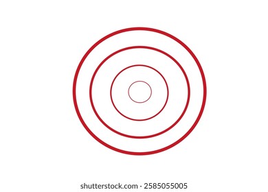  red circles, symbolizing precision, accuracy, and focus, against a clean white background.  minimalist design conveys simplicity and directness, suitable for conceptual representations. vector icon