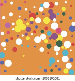 Red Circles Yellow Orange Multicolor Design Pic. Blue Polka Dots Color Kids Rainbow Print. Pastel Pink White Green Dark Purple Composition. Colorful Children Turquoise Indigo Play Wallpaper.