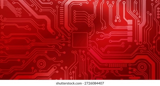 Red Circuit Board Technology Hintergrund. Vektorgrafik