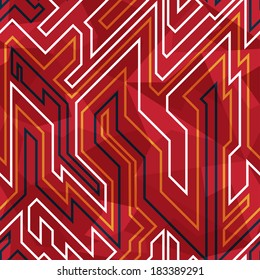 red circuit seamless pattern