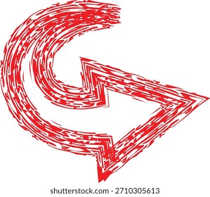 Red Circular Brush Stroke Arrow paint grunge