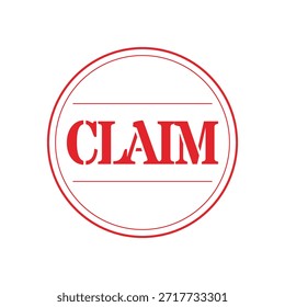 Design de ícone de linha vetorial de carimbo de reivindicação circular vermelho