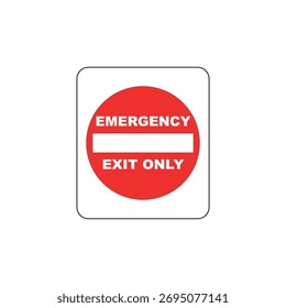 Signo de emergencia circular rojo con texto blanco en negrita, utilizado para alertas de seguridad, etiquetado de equipos de emergencia e instrucciones de seguridad en el lugar de trabajo.