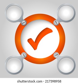 red circular frame for text and check box