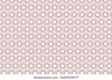 Red circular geometric pattern design, ideal for wallpapers, fabrics, and digital backgrounds