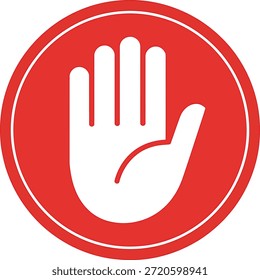 Circular rojo con un gesto de la mano apuntando hacia arriba círculo