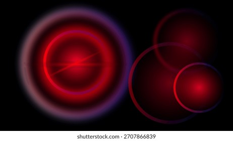 Fundo de luz circular vermelho, anel de néon 
