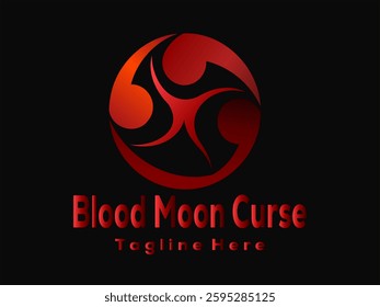 Red circular logo with abstract design.  Perfect for occult, fantasy, or dark themes.