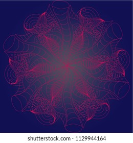Red circular ornament. Eps 10 vector.