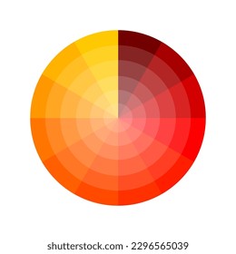 rote runde Palette. Farbverlauf-Kreishintergrund. Grafisches Element. Regenbogenverlauf. Design-Symbol. Vektorgrafik.