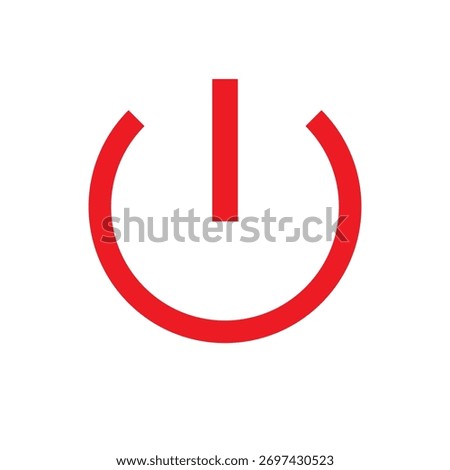 Red circular power icon used to switch devices on or off.