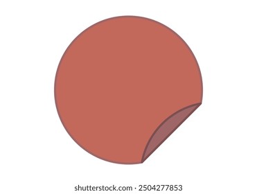 Red circular sticker with part peeling off