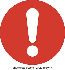 Circular roja con un símbolo de signo de exclamación blanco en el círculo central