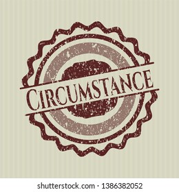 Red Circumstance distressed rubber stamp