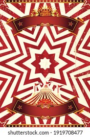 A red circus background for a poster with a ribbon for your message !