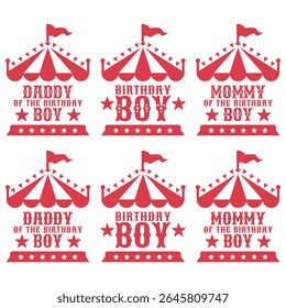 Red Circus Birthday Boy Family Collection Design
