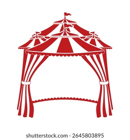 Red Circus Tent Empty Background Vector