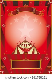 red circus vintage poster. A new circus poster for your company.