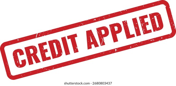 Red Cit Applied Grunge Rubber Stamp on White Background Indicating Credit Applied
