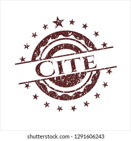 Red Cite distressed grunge style stamp