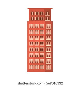 red city apartment line sticker, vector illustration icon