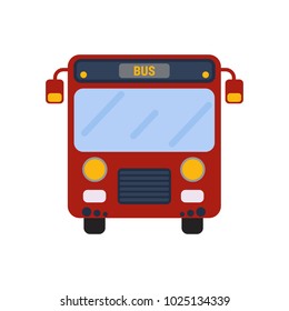 Red city bus illustration vector icon