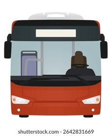 Red city bus. vector illustration	