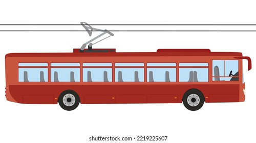 Red city trolleybus. vector illustration