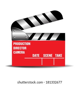 Red clapboard isolated on a white background