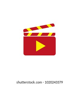 Red Clapper board. Vector Illustration