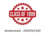 Red Class of 1999 Rubber Stamp Seal Vector