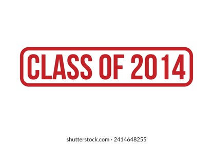 Red Class of 2014 Rubber Stamp Seal Vector